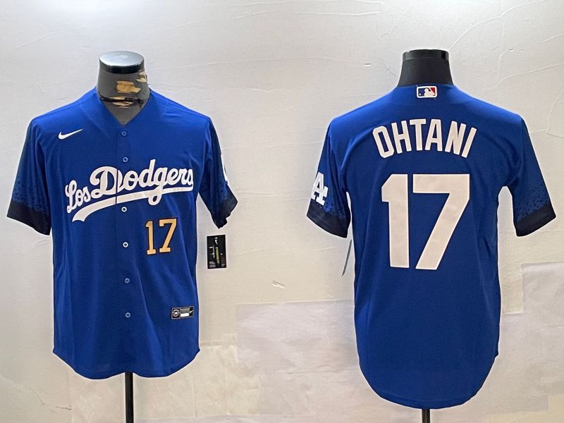 Men Los Angeles Dodgers 17 Ohtani Blue City Edition 2024 Nike MLB Jersey style 12161